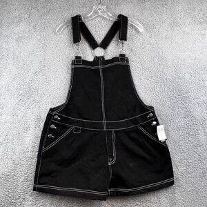 New HT Denim Shortalls Black Denim Bib Overalls SZ XL